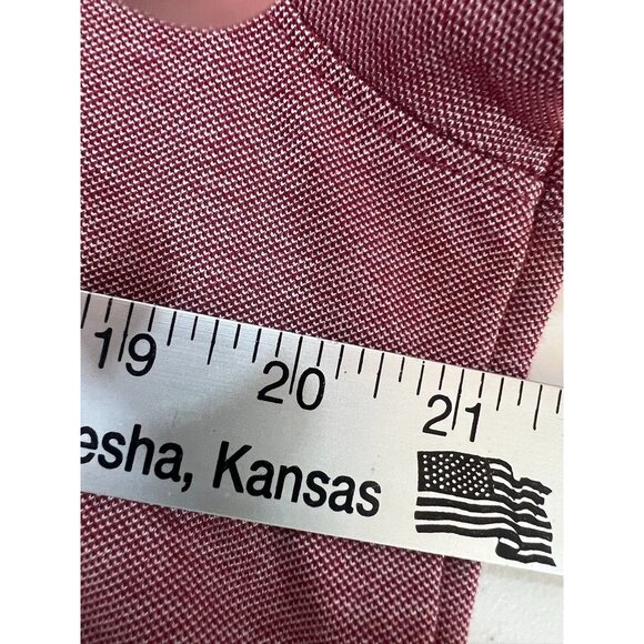 Haggar Mens Fitted Red Polo Shirt With two Button Pockets Size Large short Sleev - Picture 5 of 6